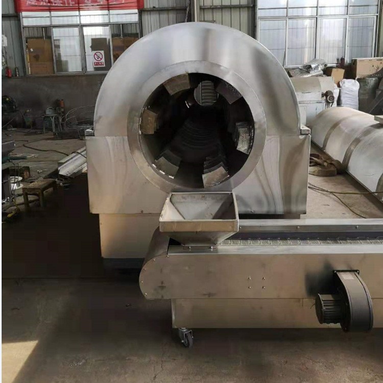 連續式電磁炒貨機 電加熱青稞滾筒炒鍋 炒花生瓜子生產線炒鍋商