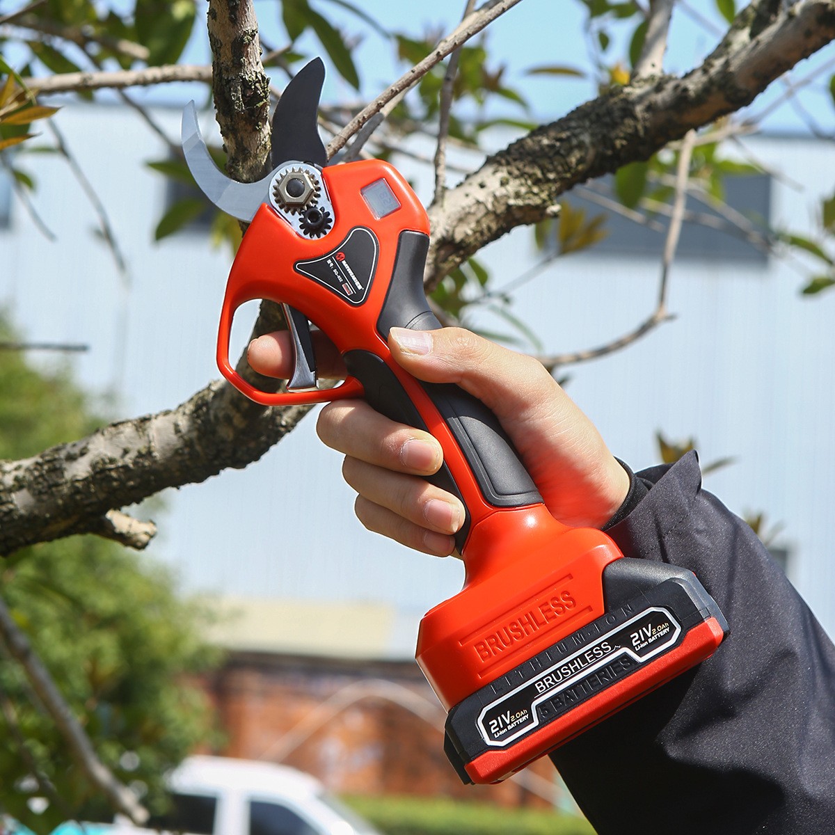 跨境外貿(mào)無刷鋰電電動修枝剪粗枝剪電剪刀充電式鋰電修枝剪